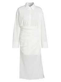 Hadley Wrap Poplin & Chiffon Shirtdress