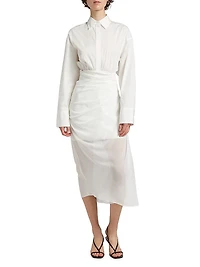 Hadley Wrap Poplin & Chiffon Shirtdress