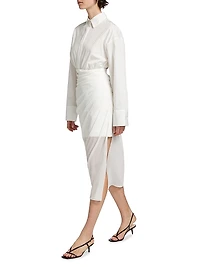 Hadley Wrap Poplin & Chiffon Shirtdress