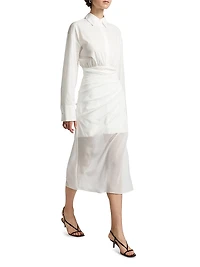 Hadley Wrap Poplin & Chiffon Shirtdress
