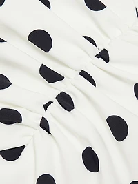 Arden Polka Dot Ruched Miniskirt