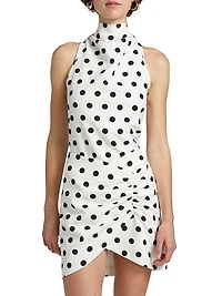 Julia Polka Dot Drape Top