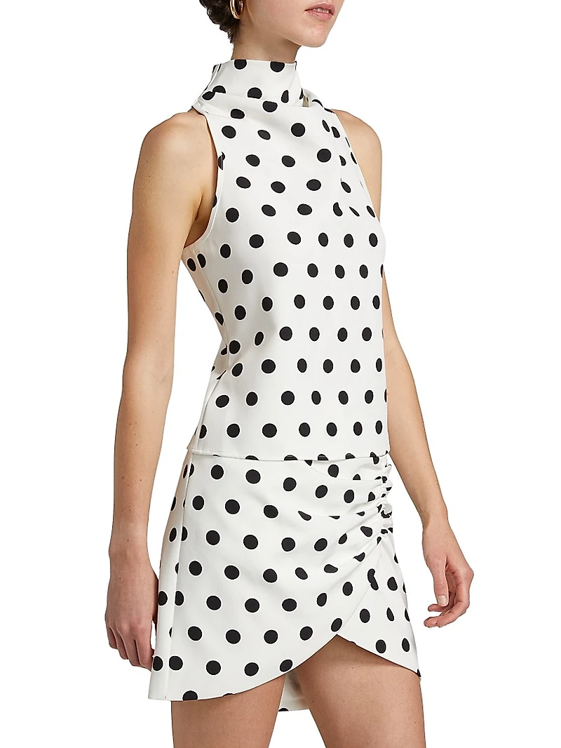 Julia Polka Dot Drape Top