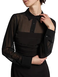 Whitley Chiffon & Crêpe Shirtdress