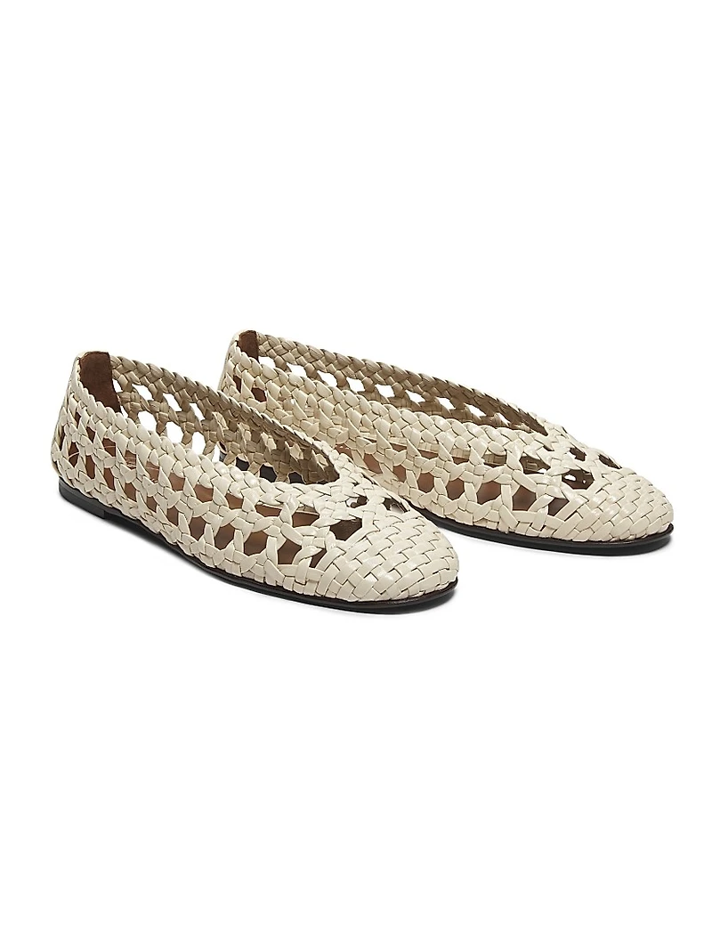 Woven Leather Ballet Flats