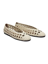 Woven Leather Ballet Flats