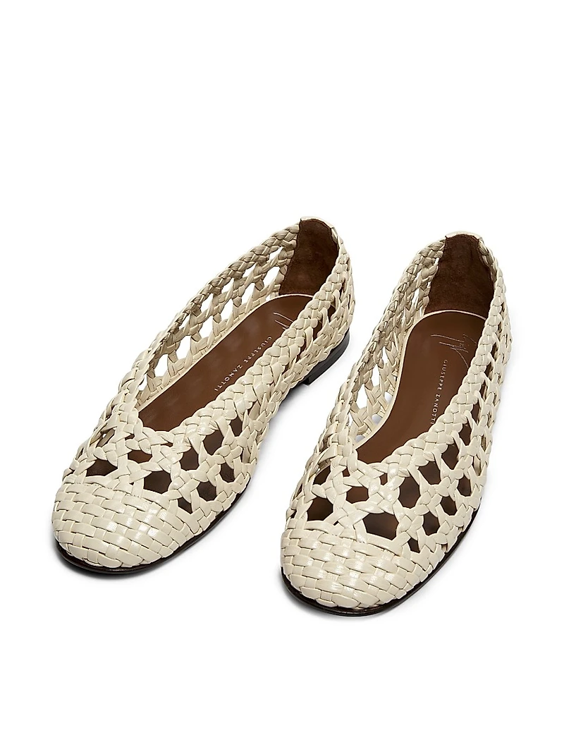Woven Leather Ballet Flats