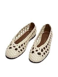 Woven Leather Ballet Flats