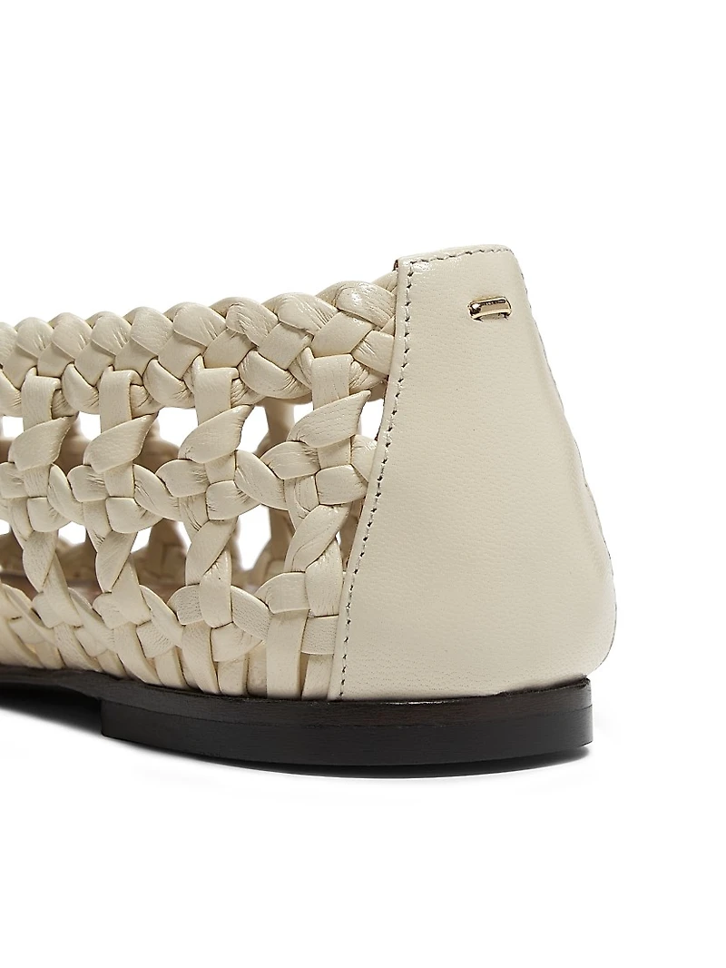 Woven Leather Ballet Flats
