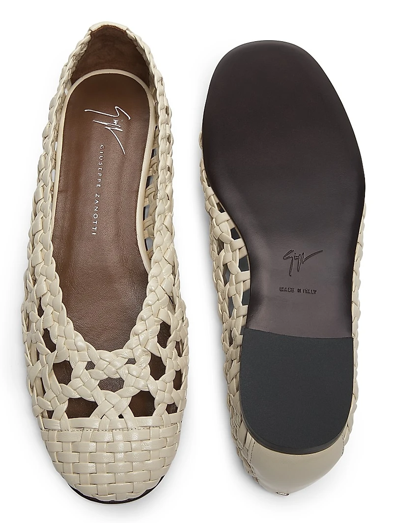 Woven Leather Ballet Flats
