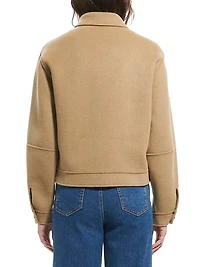 Melania Wool-Blend Button-Front Shirt Jacket