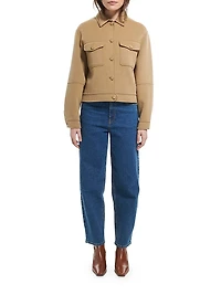 Melania Wool-Blend Button-Front Shirt Jacket