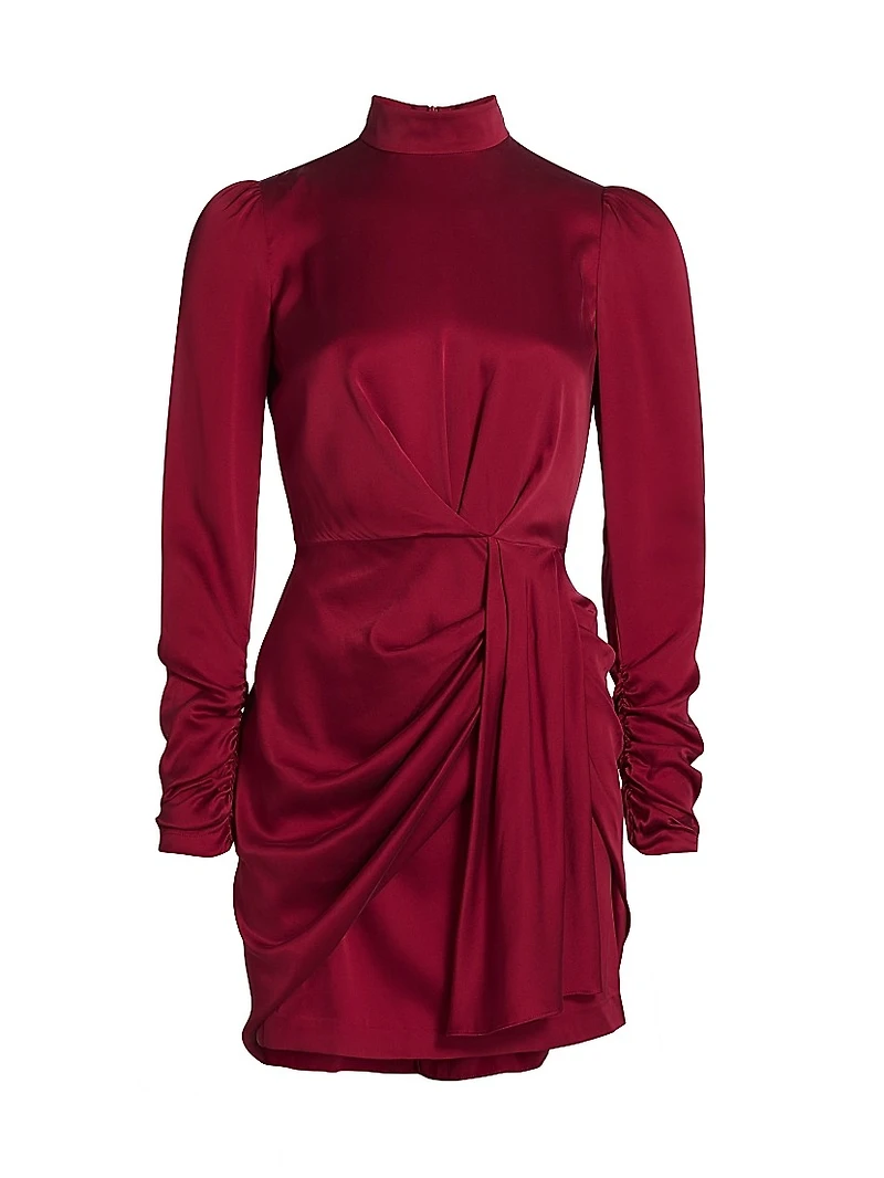 Draped Stretch Silk Minidress