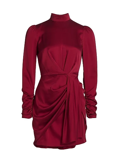 Draped Stretch Silk Minidress
