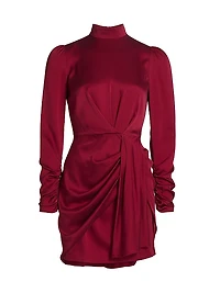 Draped Stretch Silk Minidress