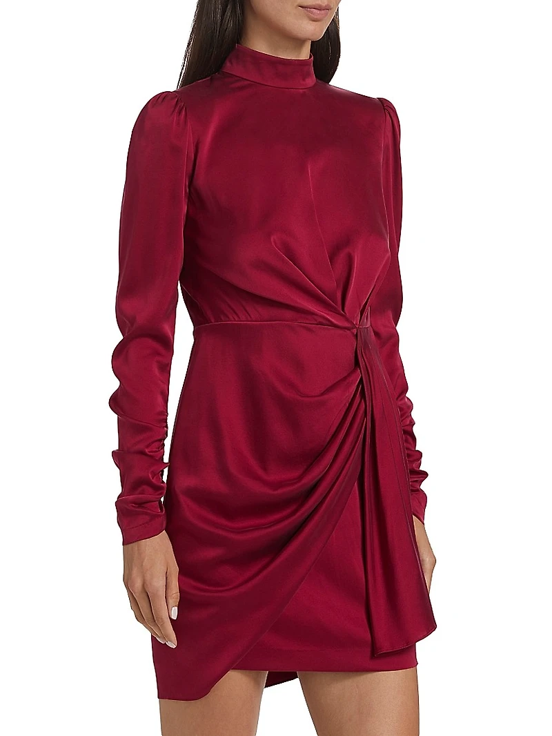 Draped Stretch Silk Minidress