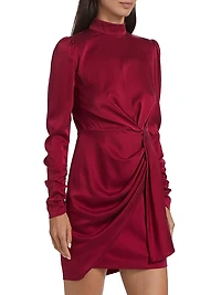 Draped Stretch Silk Minidress