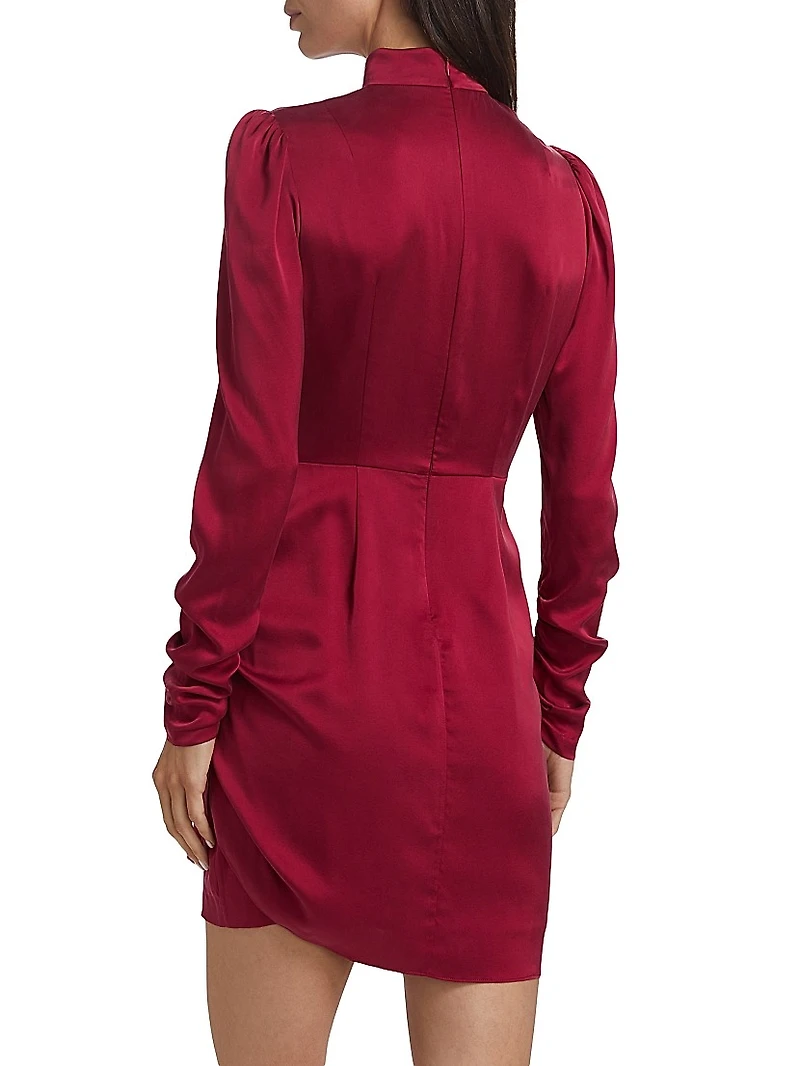 Draped Stretch Silk Minidress