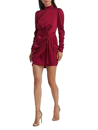 Draped Stretch Silk Minidress