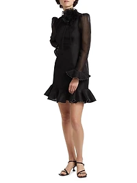 Crush Flower Appliqué Minidress