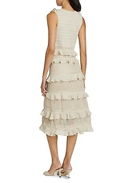 Crush Frilled V-Neck Midi-Dress