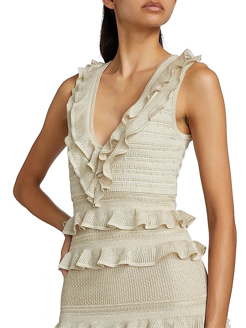 Crush Frilled V-Neck Midi-Dress