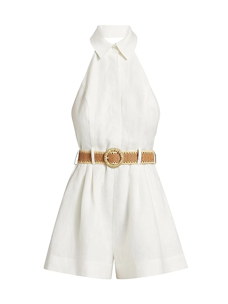 Acacia Linen Halter Romper