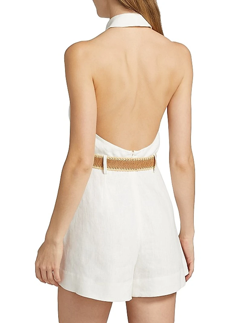 Acacia Linen Halter Romper