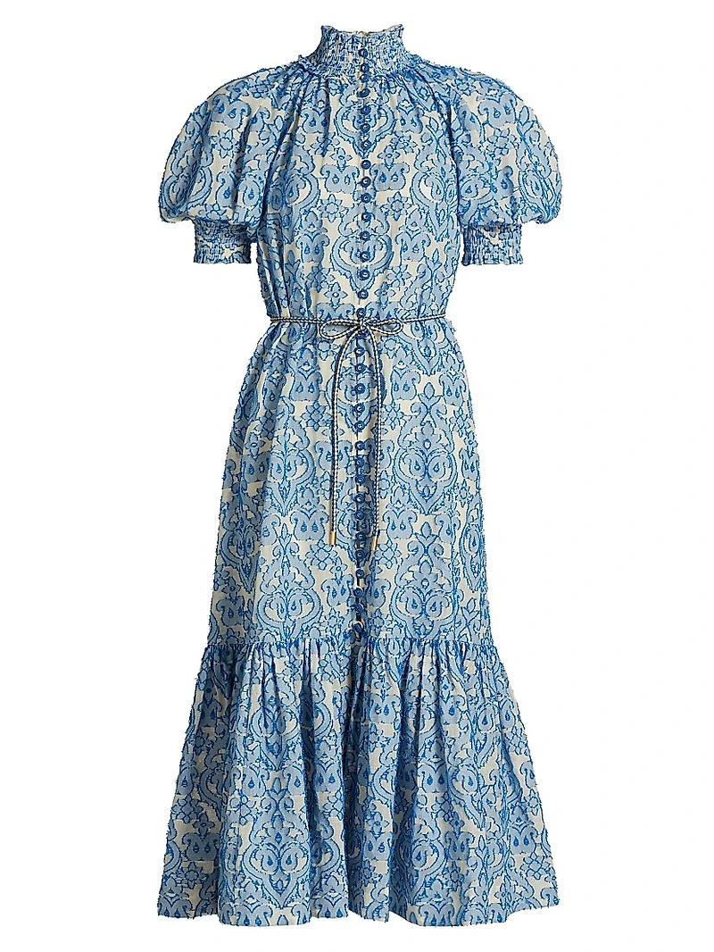 Wylie Lantern Cotton Midi-Dress