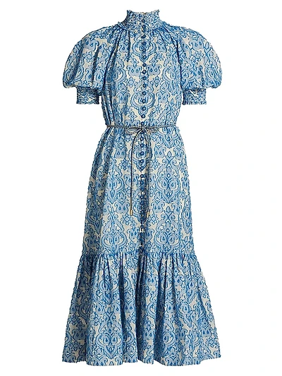 Wylie Lantern Cotton Midi-Dress