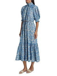 Wylie Lantern Cotton Midi-Dress