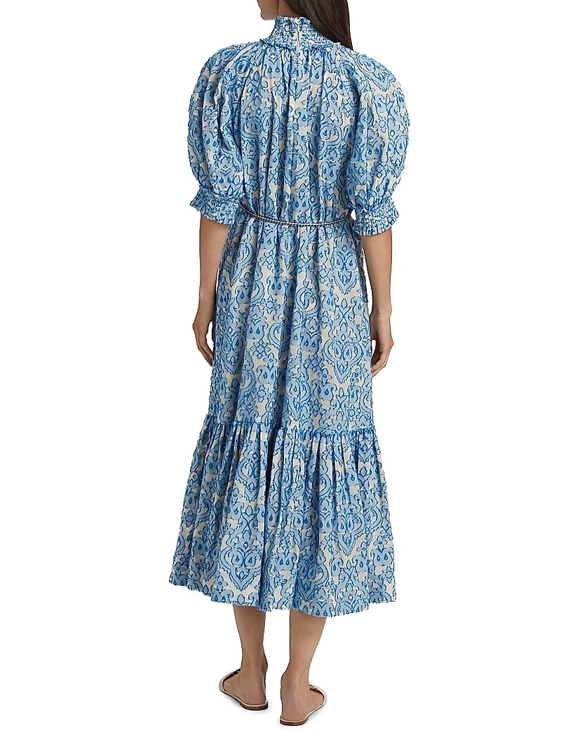 Wylie Lantern Cotton Midi-Dress