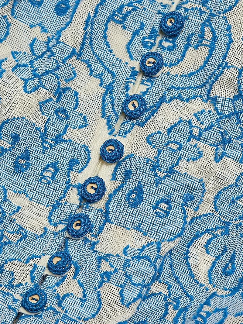 Wylie Lantern Cotton Midi-Dress