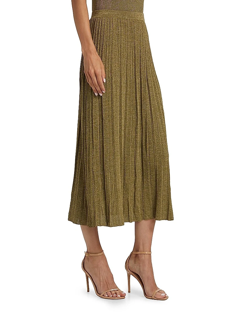 Wylie Metallic Knit Midi-Skirt