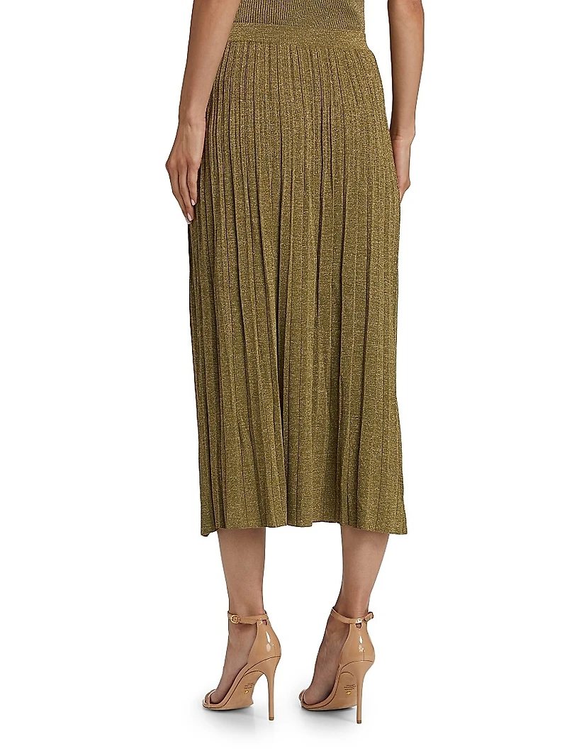 Wylie Metallic Knit Midi-Skirt
