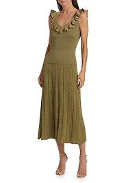 Wylie Metallic Knit Midi-Skirt