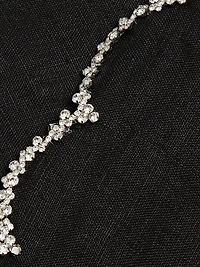 Crush Crystal-Embellished Scalloped Linen Crop Top