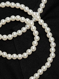 Crush Wool Faux Pearl Necklace Sweater
