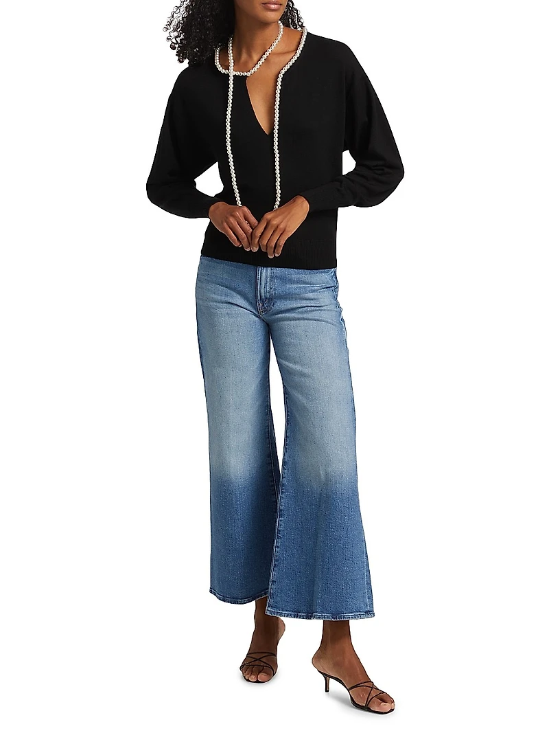 Crush Wool Faux Pearl Necklace Sweater