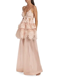 Crush Tiered Lace A-Line Gown