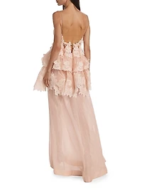 Crush Tiered Lace A-Line Gown