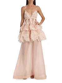 Crush Tiered Lace A-Line Gown