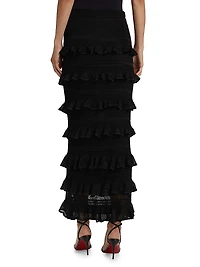 Crush Ruffled-Trim Maxi Skirt