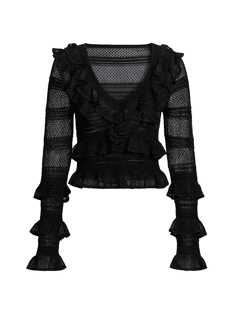 Crush Frilled V-Neck Top