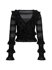 Crush Frilled V-Neck Top