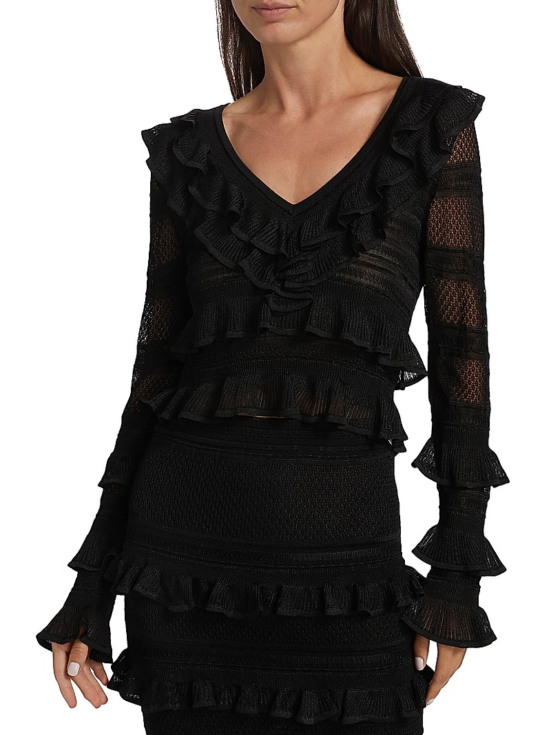 Crush Frilled V-Neck Top