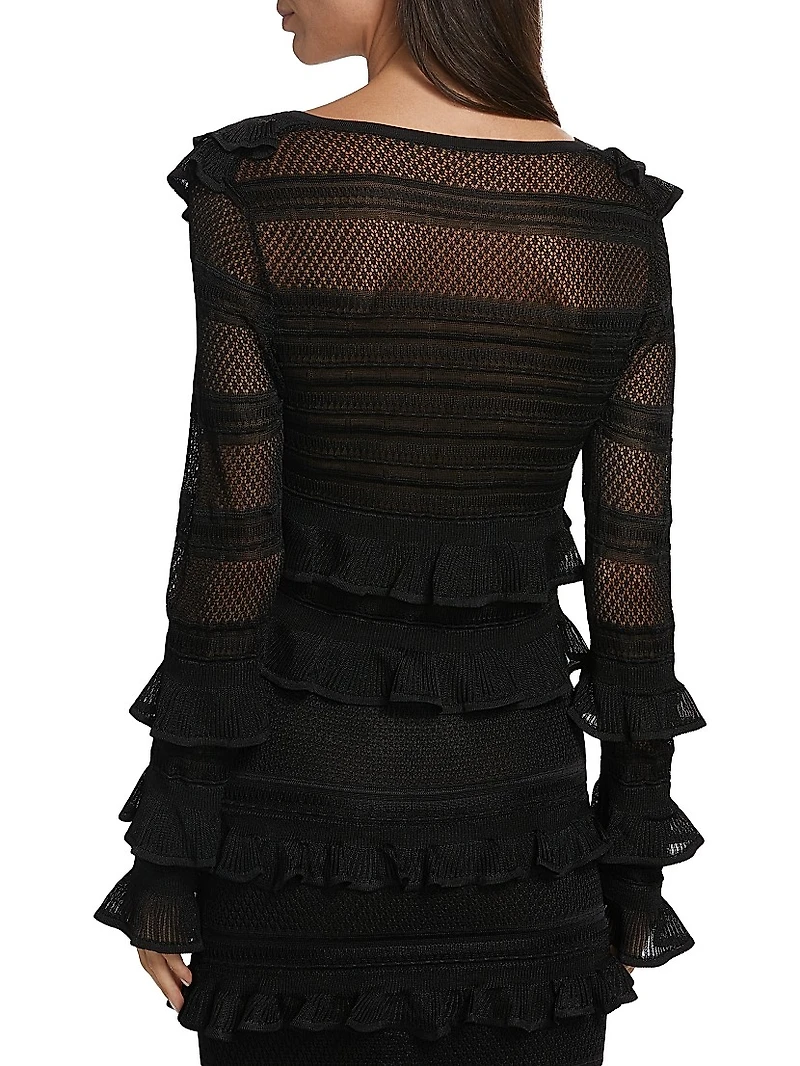 Crush Frilled V-Neck Top