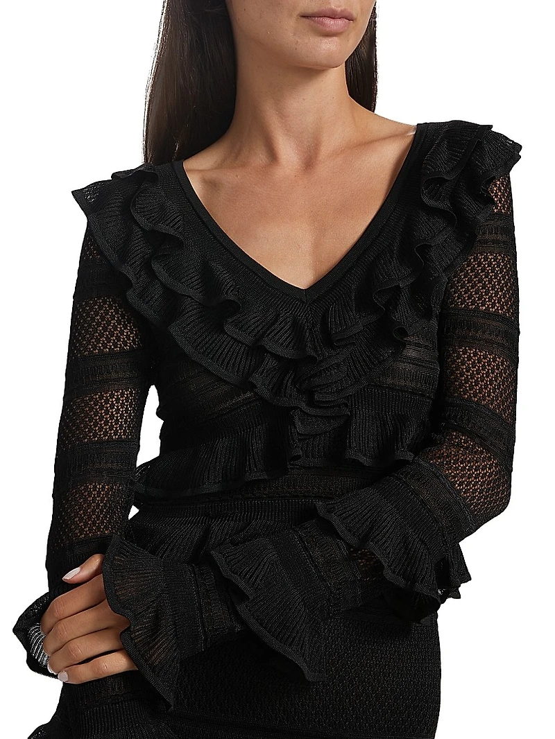 Crush Frilled V-Neck Top