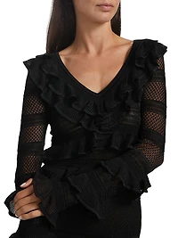 Crush Frilled V-Neck Top