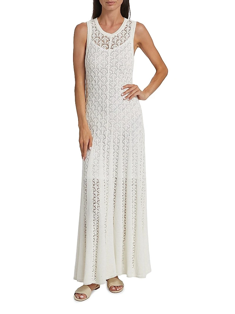 Wylie Pointelle-Knit Tank Maxi Dress